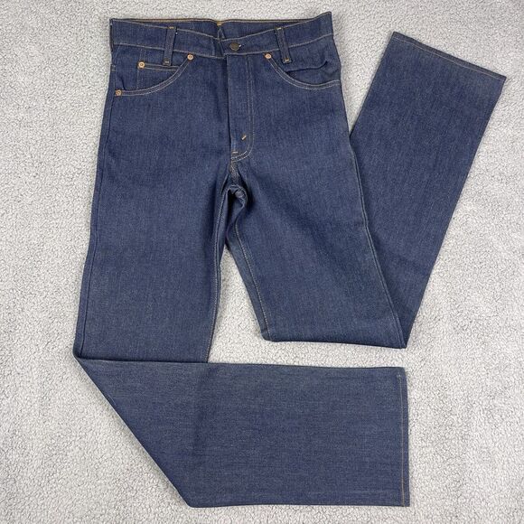 VTG Deadstock Levis Saddleman Jeans Mens 28x34 Raw Denim Orange Tab Western 80s - Picture 5 of 16